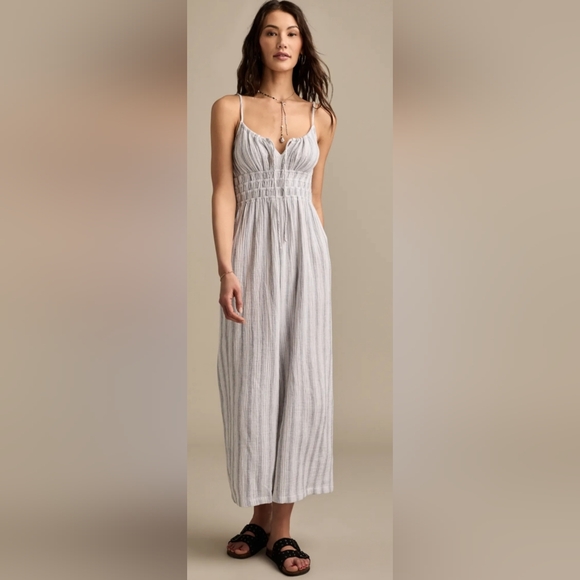 Lucky Brand striped gauzy jumpsuit 100% Cotton Women's Size XXL NWT - Picture 2 of 7